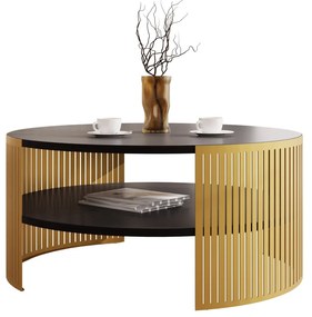 Măsuță de cafea Zentono Gold (auriu + Negru molet) . 1103774