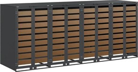 vidaXL Depozitare pentru 3 pubele Wheelie 340 x 77.5 x 115.5 cm Oțel