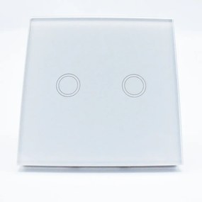 Intrerupator Touch Dublu, sticla securizata, IP45, alb, Smart House, Masterled
