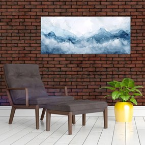 Tablou - Nori și valuri, acuarelă (120x50 cm)
