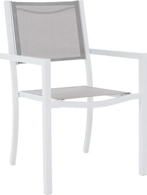 Scaun DORIO, gri deschis/alb, material textil/otel, 56x62x86 cm