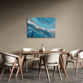 Tablou - Marmură bleu cu aur I. (70x50 cm)