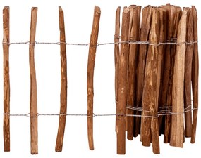 Gard din sipci, 60 x 500 cm, lemn de alun 1, Maro, 60 x 500 cm