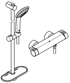 GROHE 34195001 - Baterie termostatică GROHTHERM 2000 cu set de duș EUPHORIA 110, crom