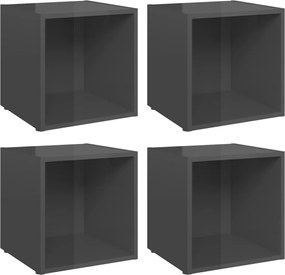 vidaXL Comode TV, 4 buc., gri extralucios, 37x35x37 cm, PAL