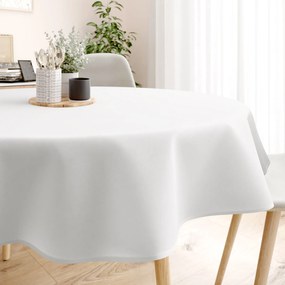 Goldea față de masă loneta - albă - rotundă Ø 120 cm
