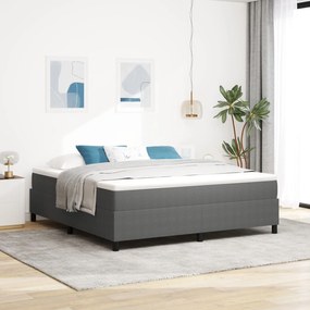 vidaXL Pat Box Spring cu saltea - gri deschis, Super King Size, din catifea