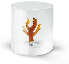 Pahar din sticlă borosilicată cu decorația coral - WD Lifestyle