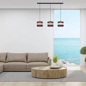 Lustră pe cablu HELEN 3xE27/15W/230V maro/neagră/aurie