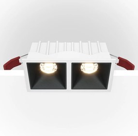 Spot LED incastrabil cu 2 surse de iluminat Alpha alb, negru, 4000K