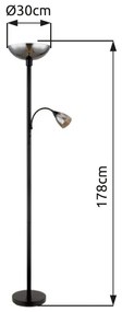 Lampadar/Lampa de podea BLADE negru/fumuriu