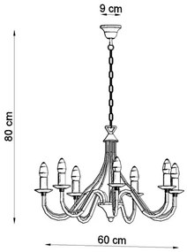 Lustră pe lanț MINERWA 7 7xE14/40W/230V negru