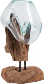 Picătură de apă San Marino decor de masă, lemn de tec/vidră, 25 cm