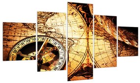 Tablou istoric cu harta lumii (125x70 cm), în 40 de alte dimensiuni noi