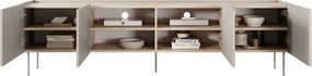 Comodă TV pe picioare metalice Desin 220 cm - cașmir / stejar nagano