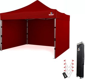 Cort de petrecere premium 3x3 m din aluminiu | Rezistență maximă - cu 3 pereți - Roșu