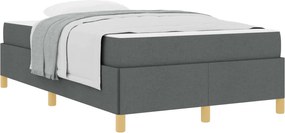 vidaXL Cadru de pat cu saltea Gri închis 120 x 200 cm țesătură