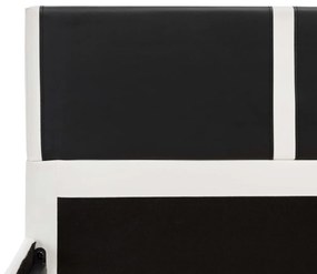 Pat cu saltea, negru si alb, 90 x 200 cm, piele ecologica Alb si negru, 90 x 200 cm