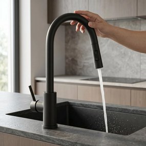 Baterie de bucătărie Rea Fresh Touch Black Matt