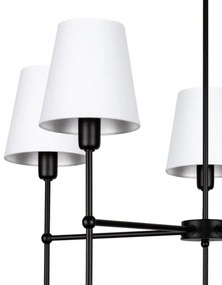 Lustră cu tijă MADELA 5xE14/40W/230V alb/negru