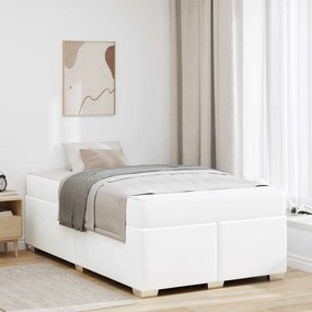 vidaXL Cadru de pat Altele Alb 120 x 190 cm Piele artificială
