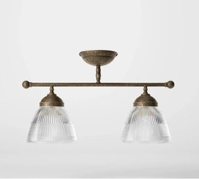 Lustra stil neoclasic din alama si abajur ceramic Elide