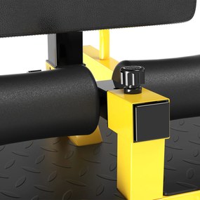 HOMCOM Aparat pentru Genuflexiuni 3 în 1 pentru Picioare, Abdominale și Flotări, 50x97x44,5-56,5 cm, Galben | Aosom Romania
