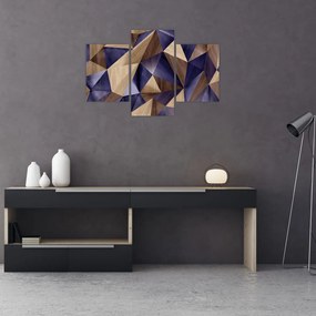 Tablou - 3D triunghiuri de lemn (90x60 cm)