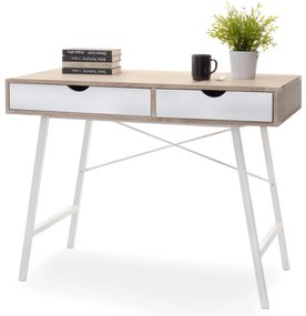 Masă PC Fallon (stejar + alb). Promo -8%. 1109752