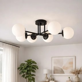 Brilagi - Lustră aplicată MALIVA 6xE14/15W/230V negru/alb