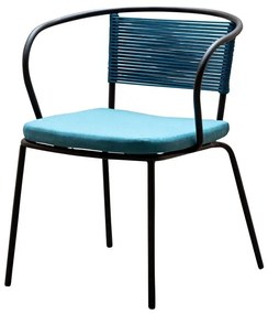 Scaun dining albastru din textil, Arena