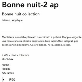 Aplica LED stil minimalist Bonne nuit-2 ap negru