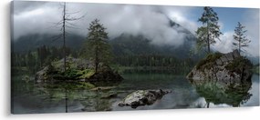 Tablou cu pomi în lac (120x50 cm)