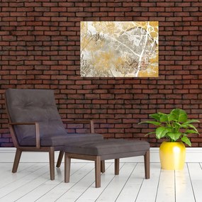 Tablou - Vintage perete cu flori (70x50 cm)