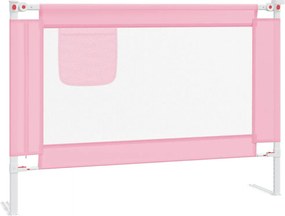 vidaXL Balustradă de protecție pat copii, roz, 90x25 cm, textil