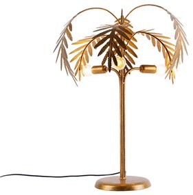Lampă de masă Art Deco aurie cu 3 lumini - Botanica