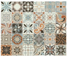 Set 30 autocolante de perete Ambiance Cement Tiles Bali, 15 x 15 cm
