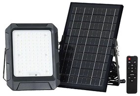 Proiector solar LED 10W 3,7V IP65 4000K negru + telecomandă