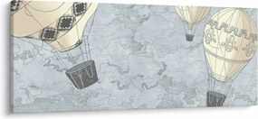Tablou - Baloane deasupra orașului, nuanțe reci (120x50 cm)