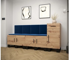 Set mobilier pentru hol Amanda 17 (Stejar artisan + Albastru). 1086006