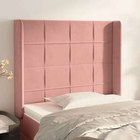 vidaXL Tăblie de pat cu aripioare, roz, 83x16x118/128 cm, catifea