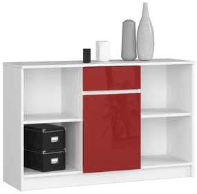 Comodă Briar (Alb + Roșu lucios ). 1069872
