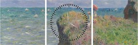 Tablou - Claude Monet, Cliff Walk at Pourville, reproducere (cu ceas) (90x30 cm)