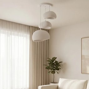 Pendul WABI SABI pe cablu, 3xE27/40W/230V, Ø 76 cm, alb - BRILAGI