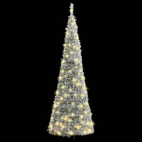 Brad de Craciun artificial pop-up cu zapada, 50 LED-uri, 120 cm
