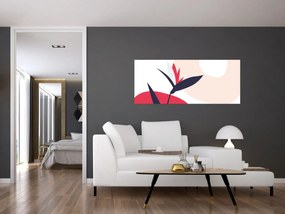 Tablou - Abstracție florală roz N⁰1 (120x50 cm)