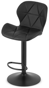 Scaun de bar din piele ecologica cu picior negru WEST, negru