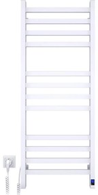 Radiator de baie tip scară AVANGARD cu termostat, 459W/230V, 120,6 cm, IP44, alb, stânga