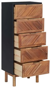Servanta, 45 x 32 x 115 cm, lemn masiv de acacia si MDF