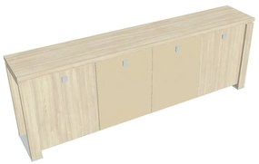 Dulap mic Verno+ 260 x 46 x 90 cm, uși combinate, salcâm / vanilie